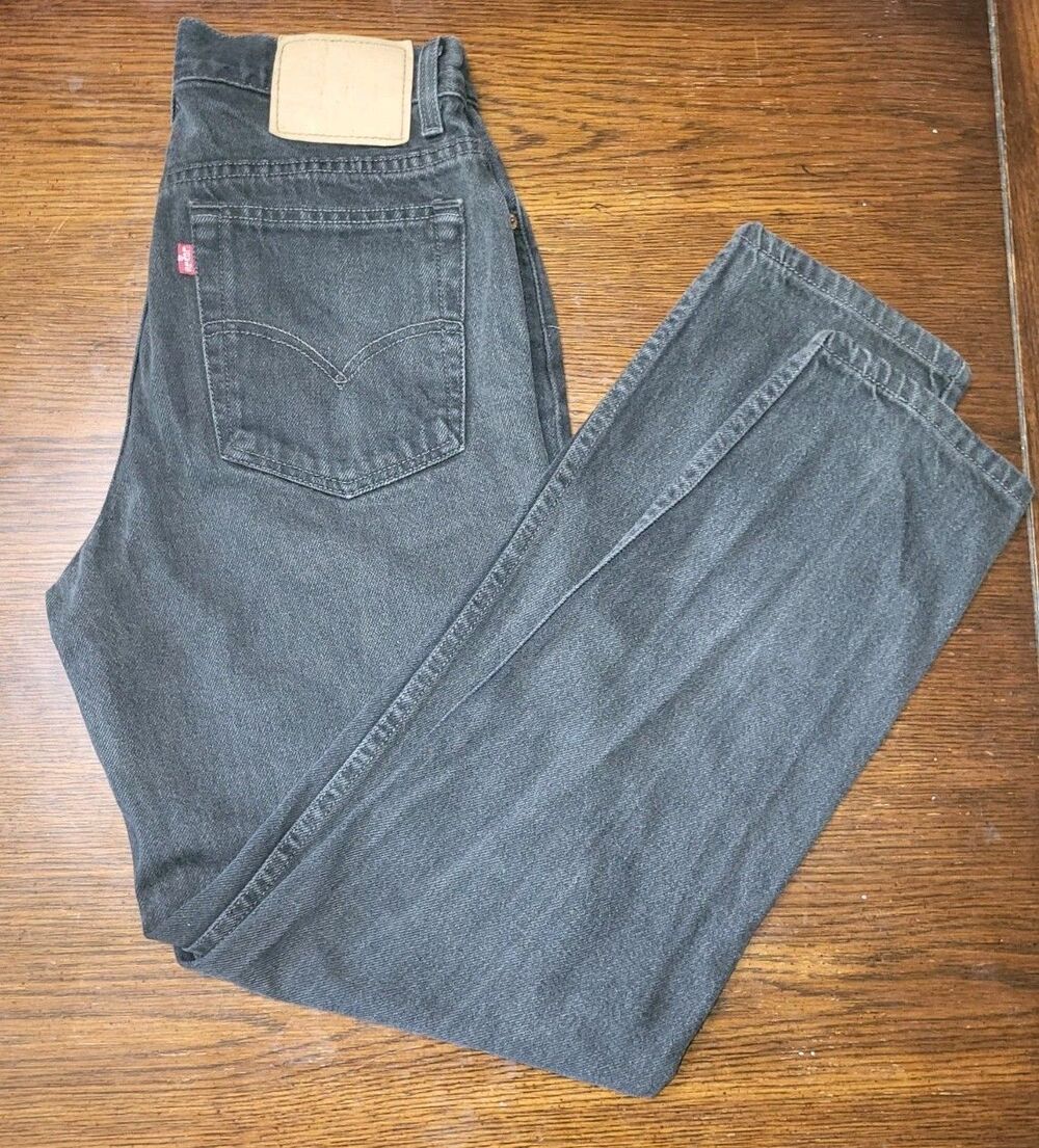 Vtg 2000 Levis 512 Slim Tapered High Rise Jeans Faded Black Charcoal Women 10 M - Picture 3 of 7